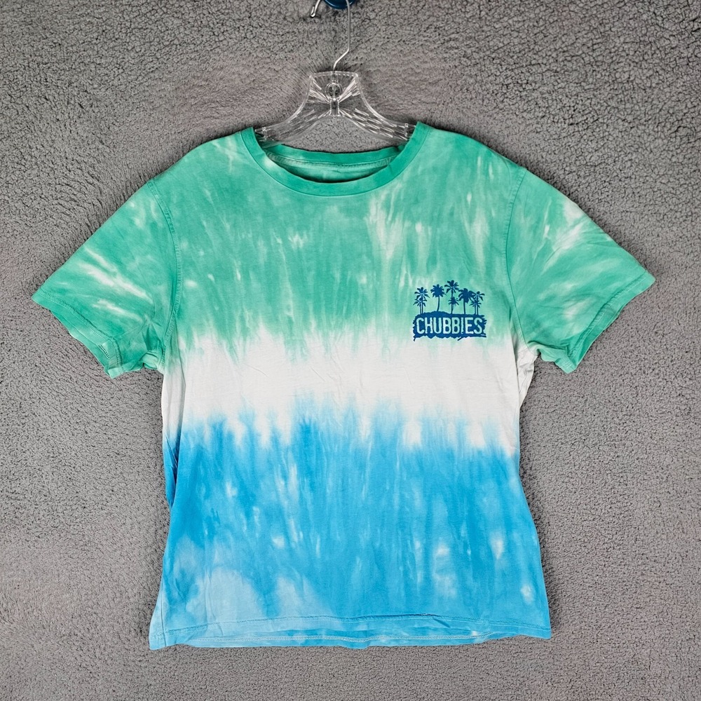 Chubbies T-Shirt Mens L Multi The Mystic Waters Tie Dye Crew Neck Short Sleeve
